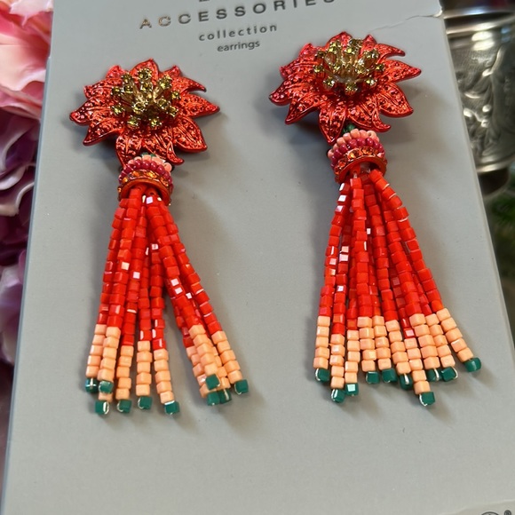 Zara Jewelry - Zara floral Tassel Drop Earrings